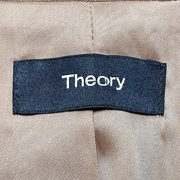 Theory NWOT Single-Breasted Blazer in Sevona Stretch Wool Truffle Size 6 - Picture 4 of 5